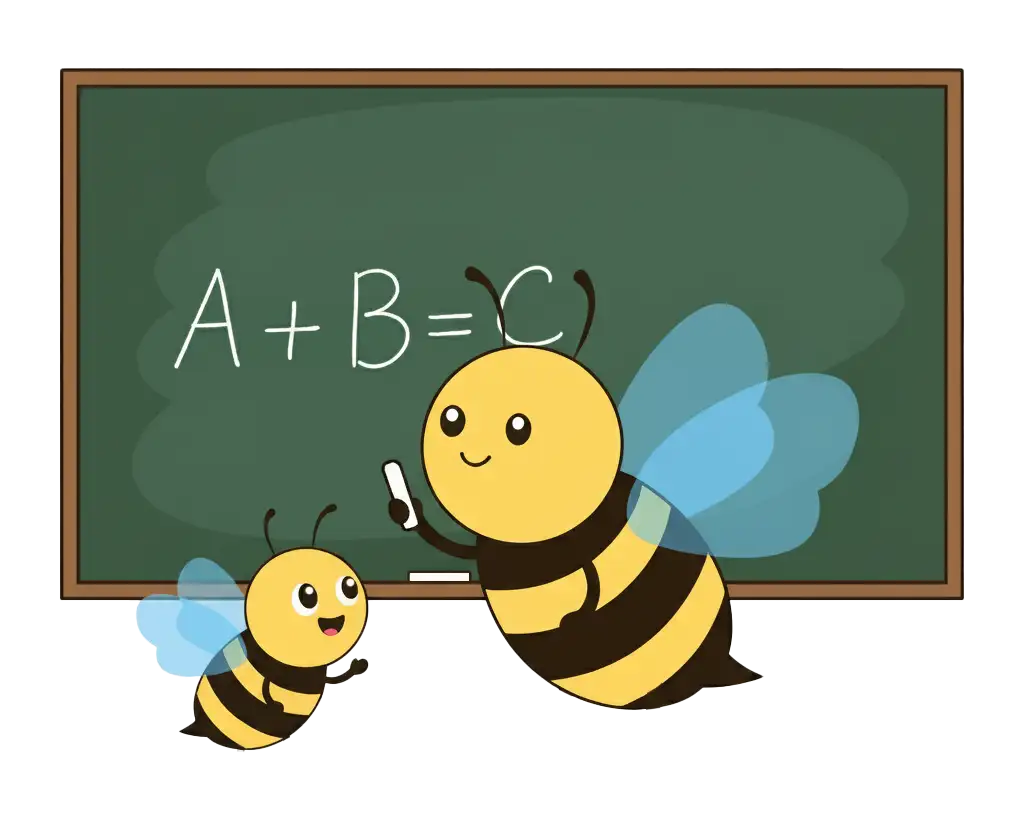 Bees engaged in academic learning